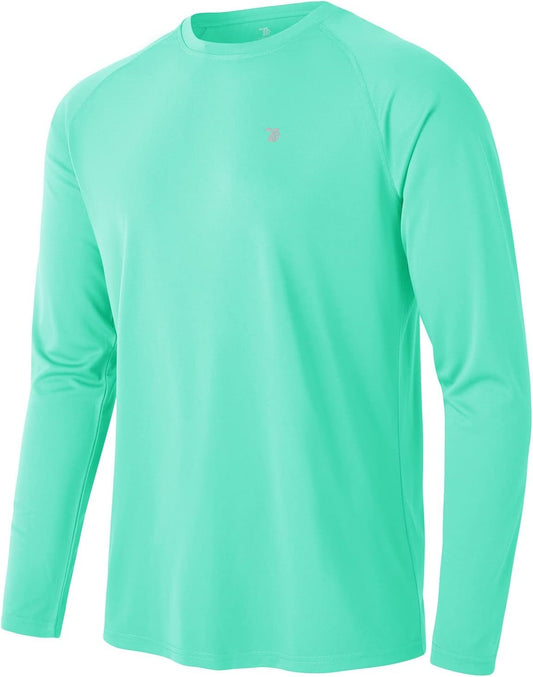 Mens Sun Protection Hiking Shirts Long Sleeve Water UPF 50+ SPF UV Shirts Lightweight Fishing Hiking Swimming - WORLD TIME VISITS
