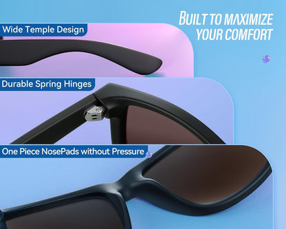 Mens Sunglasses Polarized with UV400 Protection, Fits for Women Fashion Driving, Fishing, Sports, Beach, Golfing