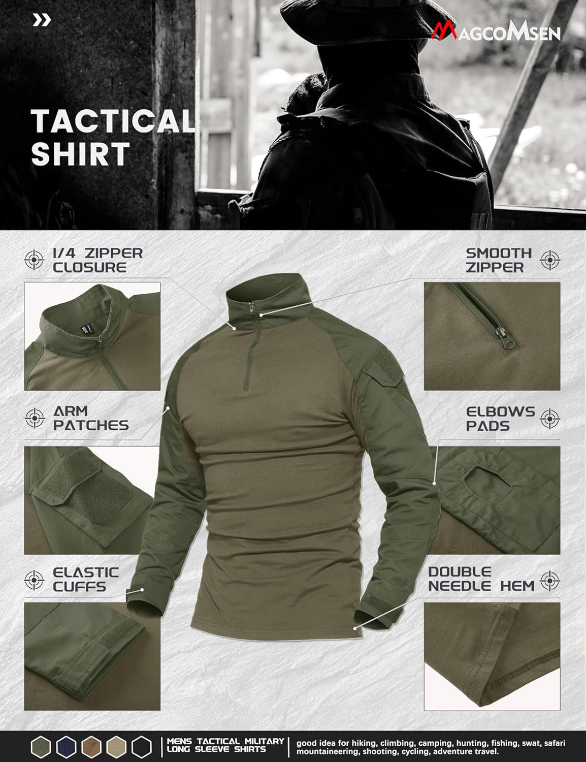 Men'S Tactical Military Shirts 1/4 Zip Long Sleeve Shirt with Pockets
