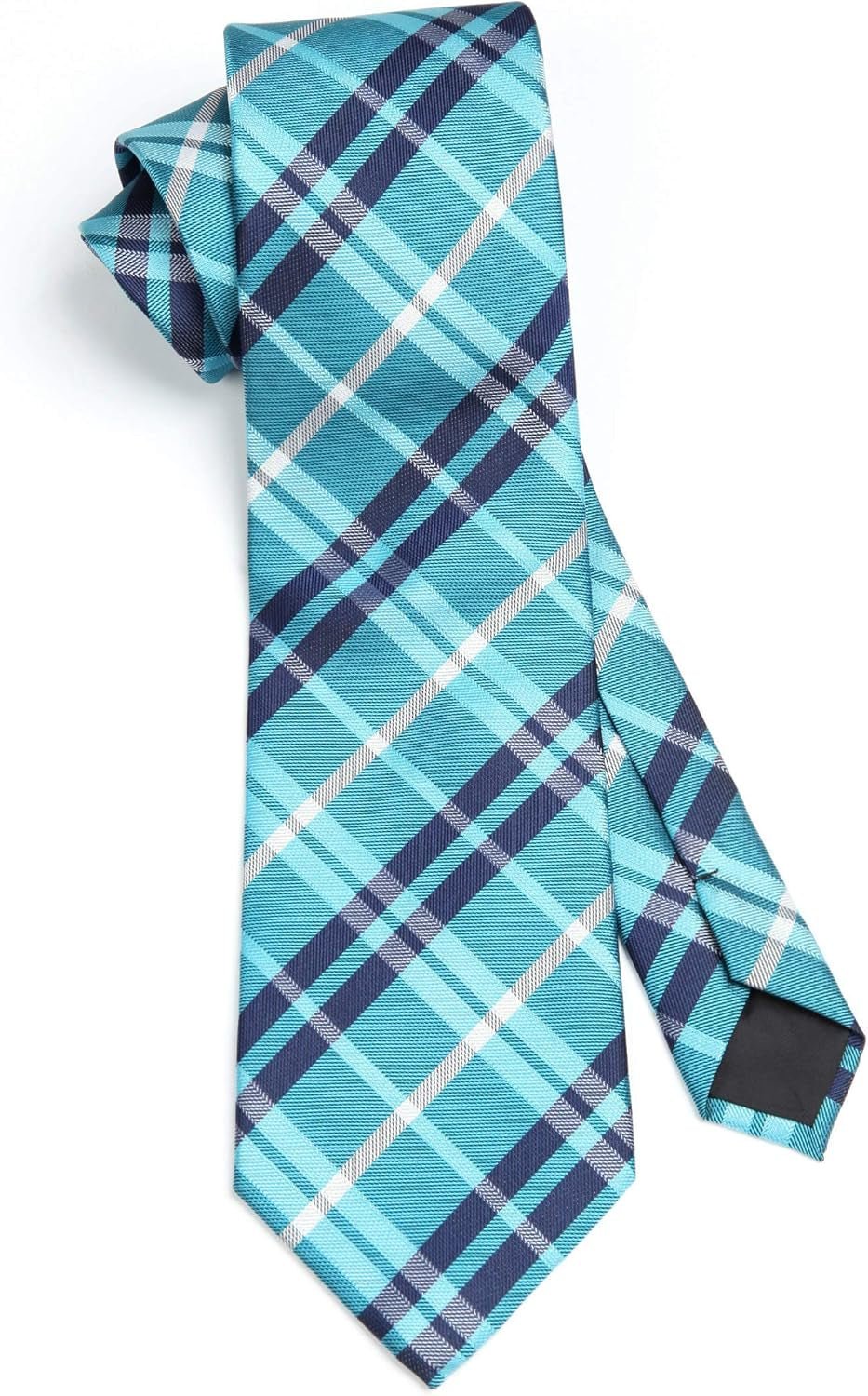 Mens Ties Plaid Tie and Pocket Square Set Classic Woven Formal Checkered Neckties & Handkerchief Wedding Party