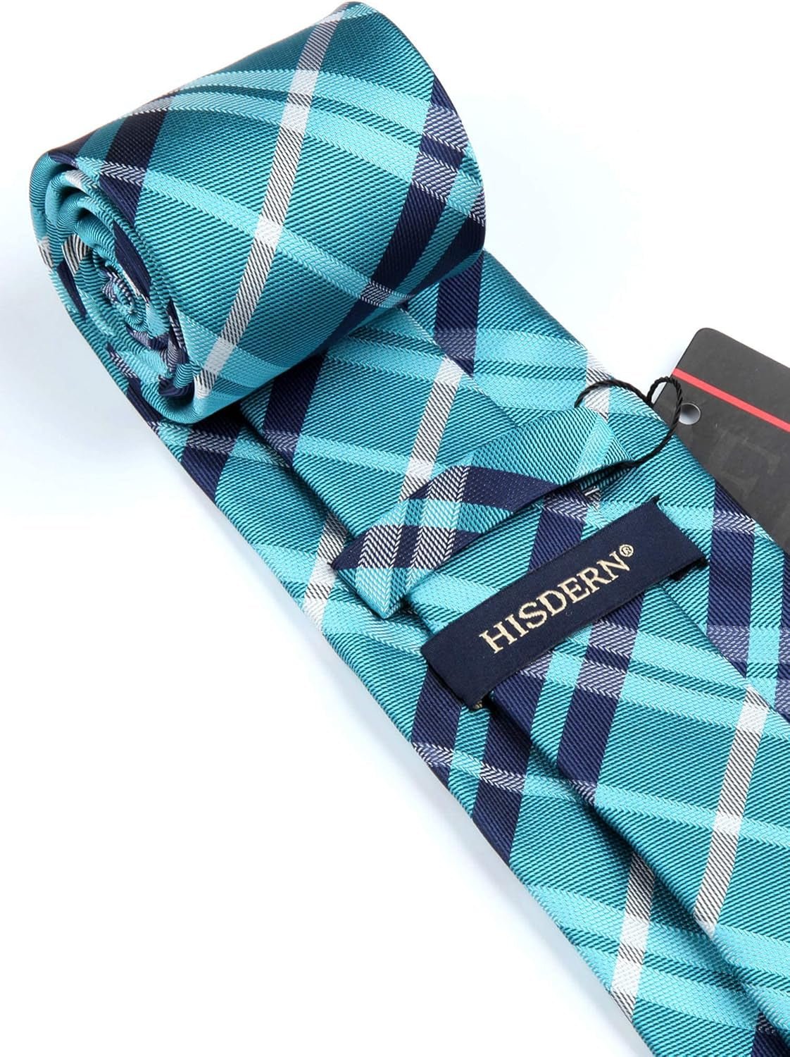 Mens Ties Plaid Tie and Pocket Square Set Classic Woven Formal Checkered Neckties & Handkerchief Wedding Party