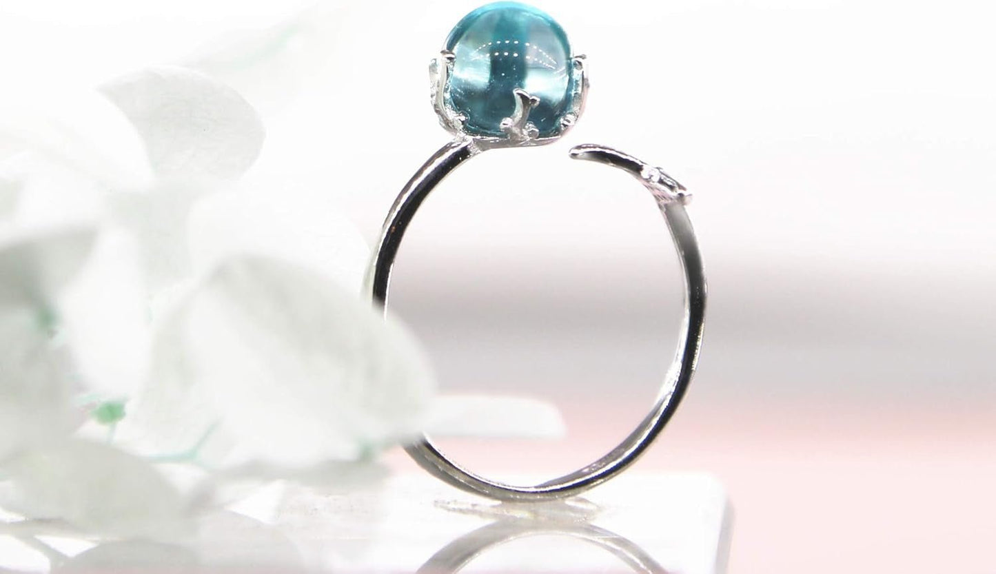 Mermaid in Deep Ocean 925 Sterling Silver Open Ring for Women