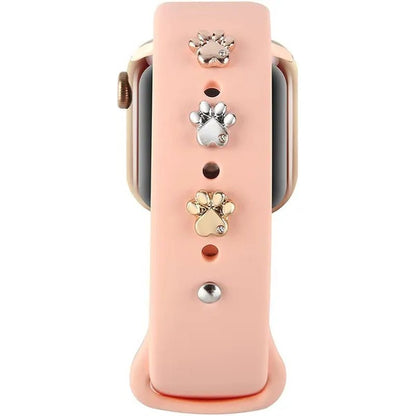 Metal Charms Watch Band Decoration Ring for Apple Diamond Ornament for Iwatch Bracelet Silicone Strap Jewelry Accessories
