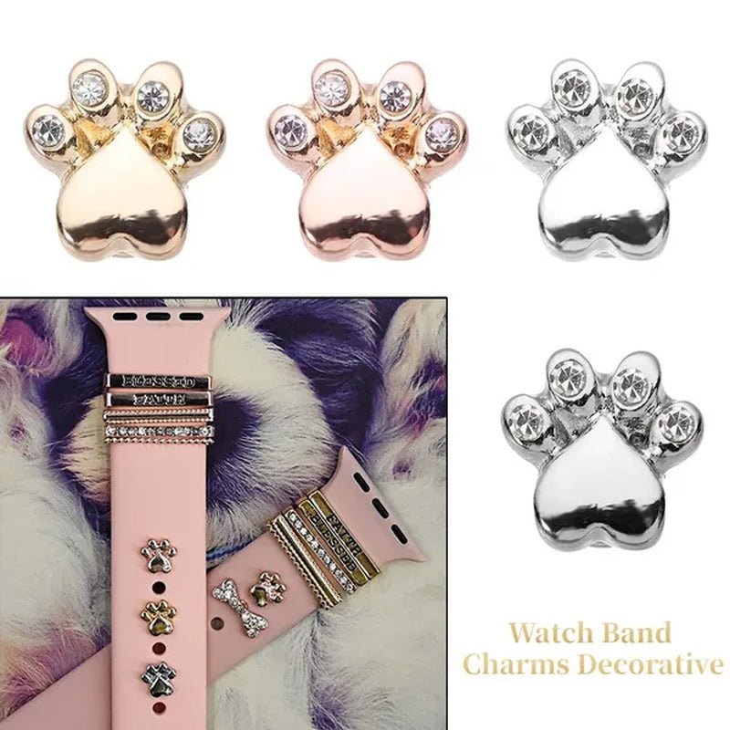Metal Charms Watch Band Decoration Ring for Apple Diamond Ornament for Iwatch Bracelet Silicone Strap Jewelry Accessories