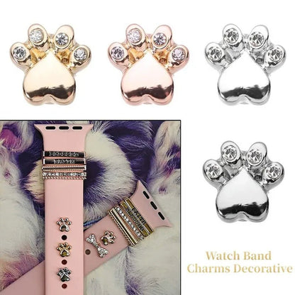 Metal Charms Watch Band Decoration Ring for Apple Diamond Ornament for Iwatch Bracelet Silicone Strap Jewelry Accessories