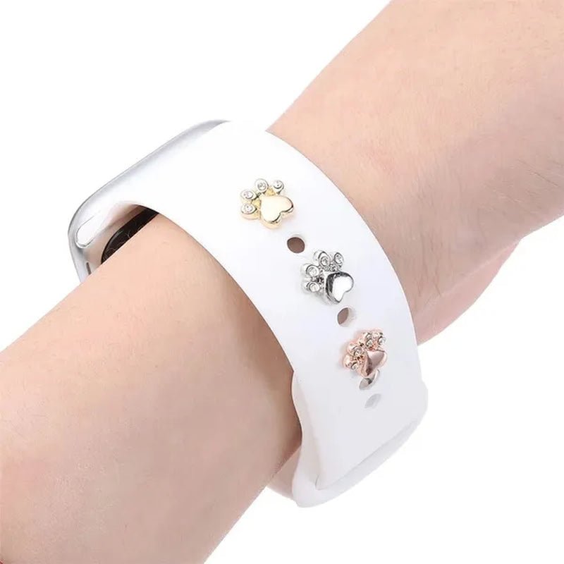 Metal Charms Watch Band Decoration Ring for Apple Diamond Ornament for Iwatch Bracelet Silicone Strap Jewelry Accessories - WORLD TIME VISITS