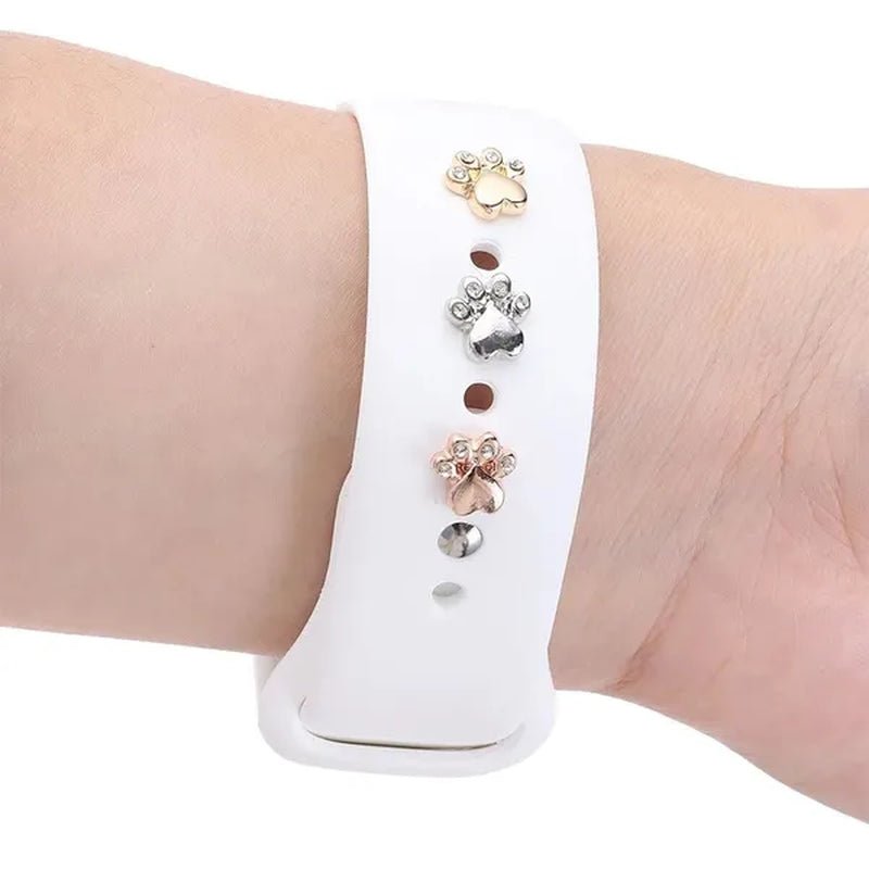 Metal Charms Watch Band Decoration Ring for Apple Diamond Ornament for Iwatch Bracelet Silicone Strap Jewelry Accessories