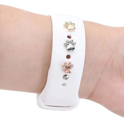 Metal Charms Watch Band Decoration Ring for Apple Diamond Ornament for Iwatch Bracelet Silicone Strap Jewelry Accessories