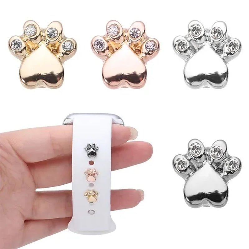 Metal Charms Watch Band Decoration Ring for Apple Diamond Ornament for Iwatch Bracelet Silicone Strap Jewelry Accessories