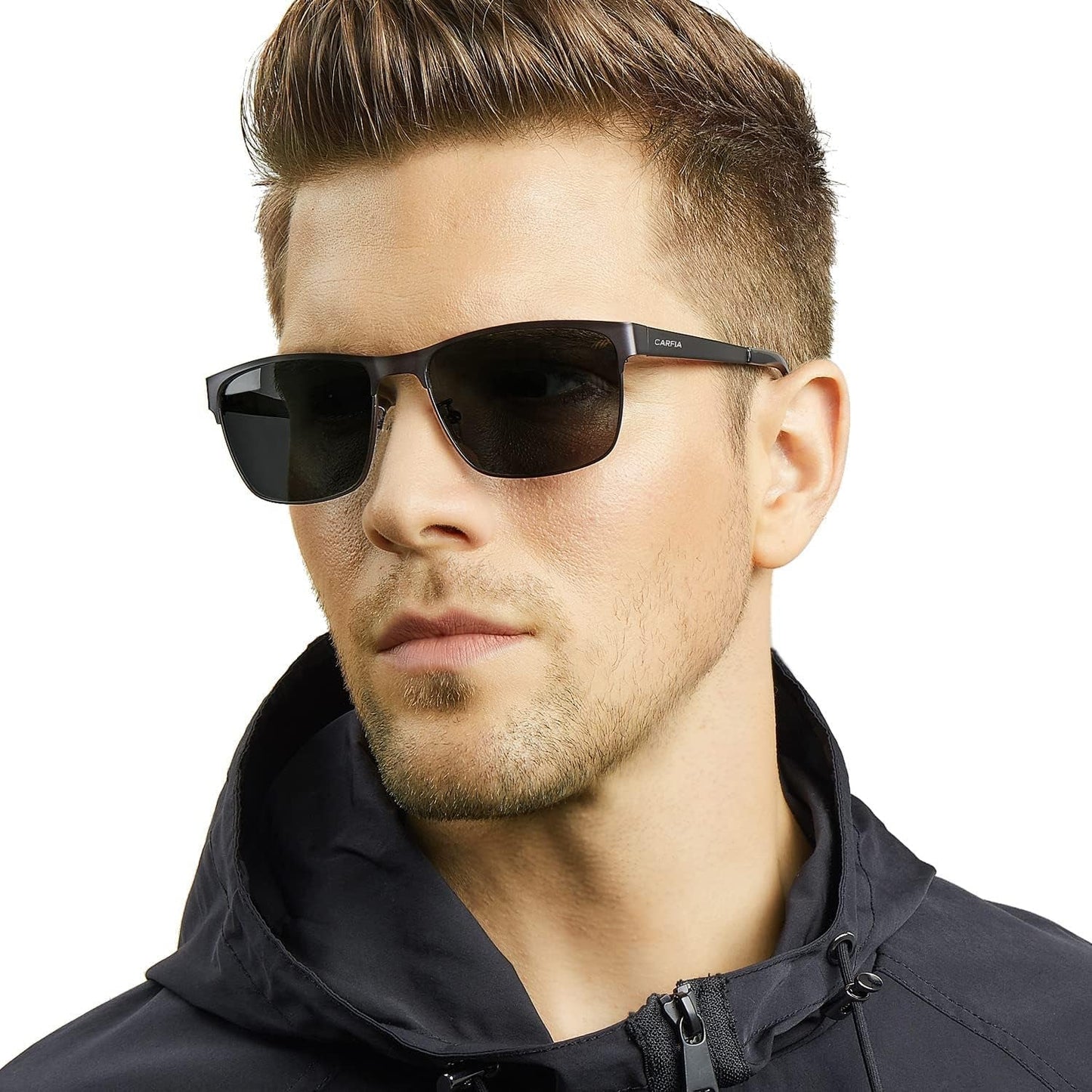 Metal Mens Sunglasses Polarized UV400 Protection for Driving Fishing Hiking Golf Everyday Use CA5225 - WORLD TIME VISITS