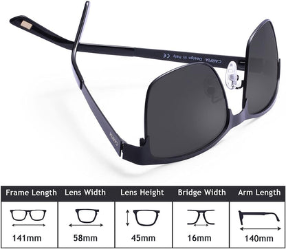 Metal Mens Sunglasses Polarized UV400 Protection for Driving Fishing Hiking Golf Everyday Use CA5225