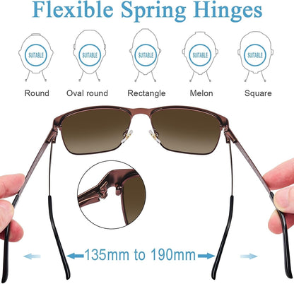 Metal Mens Sunglasses Polarized UV400 Protection for Driving Fishing Hiking Golf Everyday Use CA5225