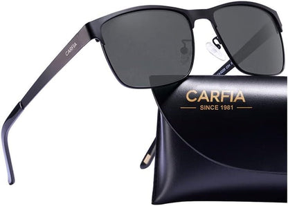 Metal Mens Sunglasses Polarized UV400 Protection for Driving Fishing Hiking Golf Everyday Use CA5225 - WORLD TIME VISITS
