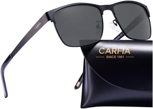 Metal Mens Sunglasses Polarized UV400 Protection for Driving Fishing Hiking Golf Everyday Use CA5225 - WORLD TIME VISITS