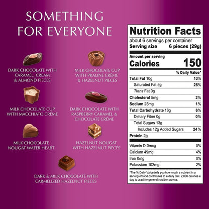 Mini Pralines, Assorted Chocolate Pralines with Premium Filling, Great for Gift Giving, 6.2 Oz Box - WORLD TIME VISITS