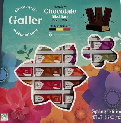 MINI Premier CHOCLATE Filled Dark and Milk BARS, Belgium Chocolate, Easter Mother'S Day SPRING EDITION 36 COUNT Choclates Gifts - WORLD TIME VISITS
