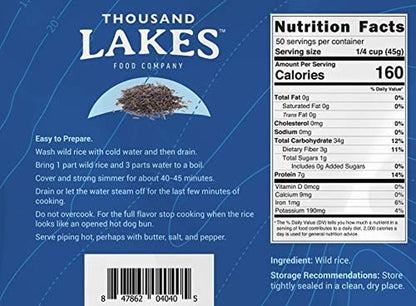 Minnesota Grown Wild Rice - Bulk - 5 Pounds | 100% All Natural - WORLD TIME VISITS