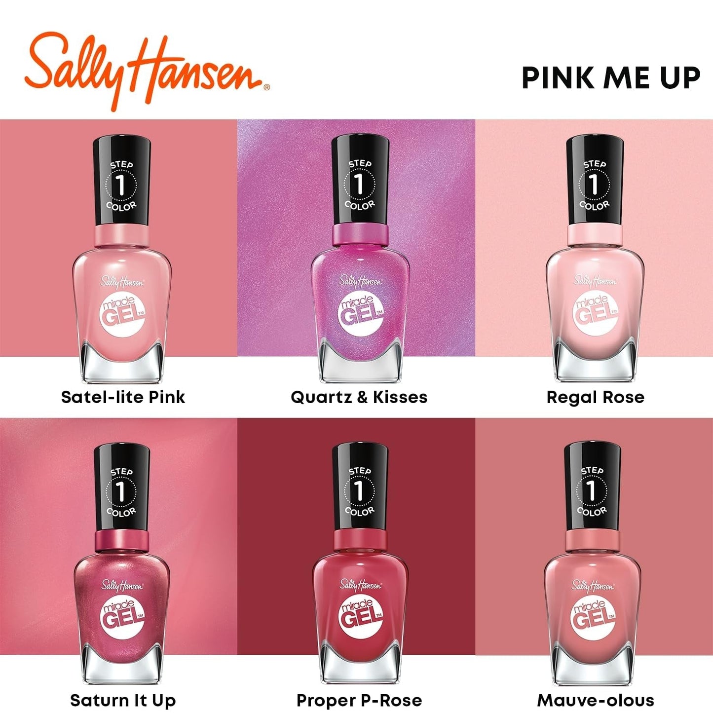 Miracle Gel™, Quartz and Kisses, Long Lasting, Gel-Like Formula, No UV Lamp Needed, Pink Nail Polish
