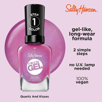 Miracle Gel™, Quartz and Kisses, Long Lasting, Gel-Like Formula, No UV Lamp Needed, Pink Nail Polish