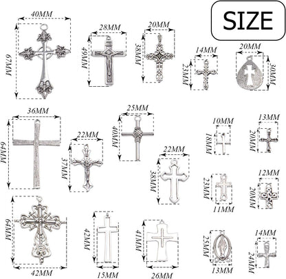 Mixed Jesus Christ Cross Crucifix Dangle Pendant - WORLD TIME VISITS