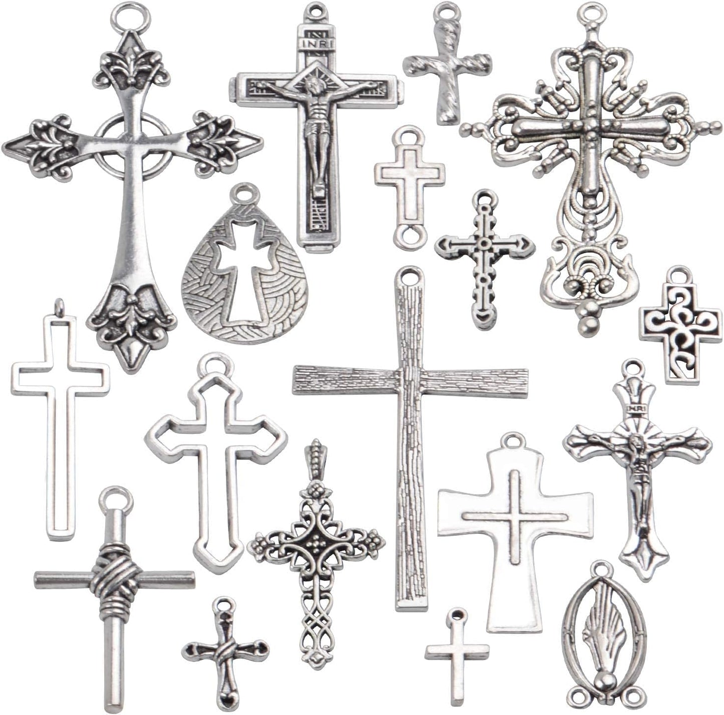 Mixed Jesus Christ Cross Crucifix Dangle Pendant - WORLD TIME VISITS