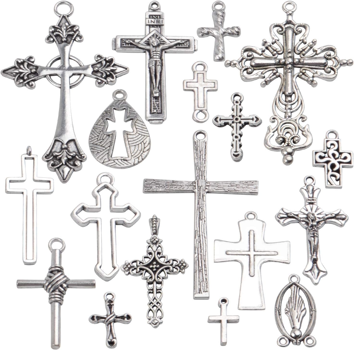 Mixed Jesus Christ Cross Crucifix Dangle Pendant - WORLD TIME VISITS