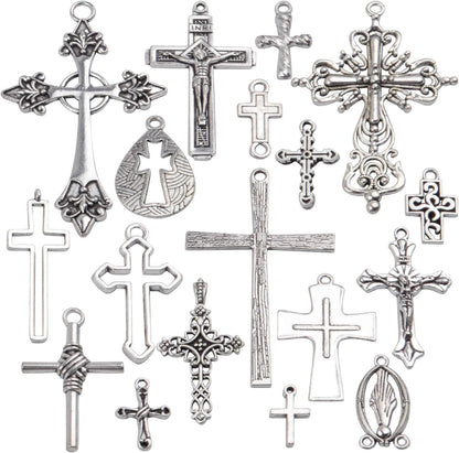 Mixed Jesus Christ Cross Crucifix Dangle Pendant - WORLD TIME VISITS
