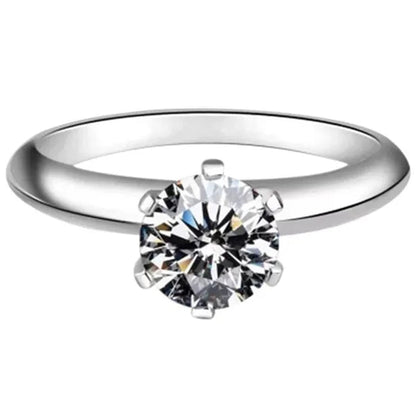 Moissanite Ring Classic Style Round Cut Ring Single Row Diamond Engagement Anniversary Ring 2Ct 3Ct 4Ct 5Ct