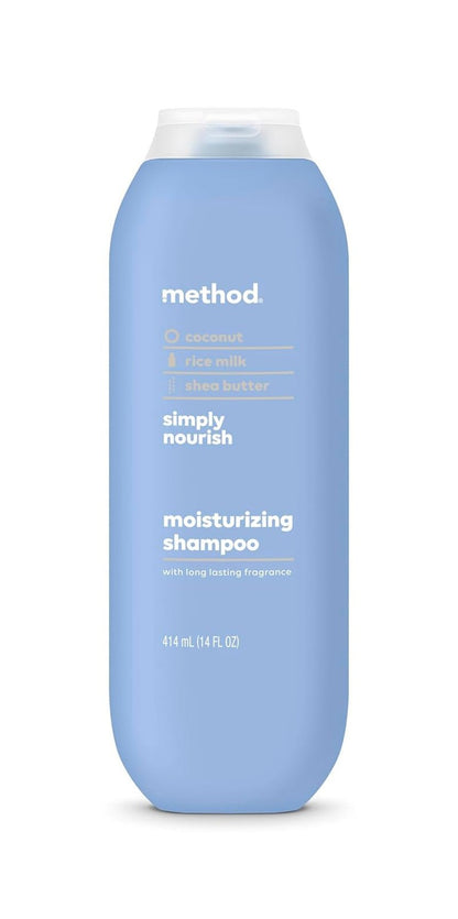 Moisturizing Shampoo, Simply Nourish with Shea Butter, Coconut, and Rice Milk Scent Notes, Paraben and Sulfate Free, 14 Oz (Pack of 1) - WORLD TIME VISITS