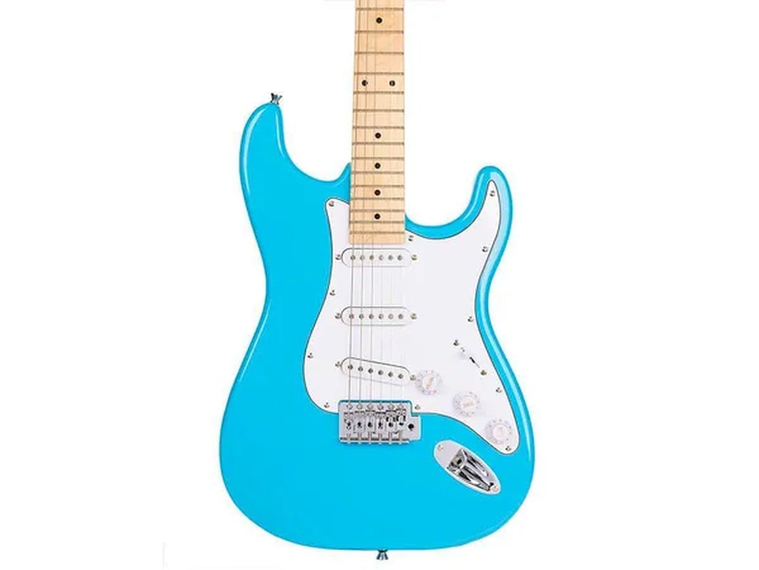 Monoprice Indio Cali Classic Electric Guitar - Blue, With Gig Bag