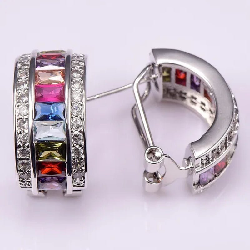 Morganite Pink Sapphire Topaz Garnet Amethyst Ruby Peridot Emerald Aquamarine 925 Sterling Silver Fashion Earrings