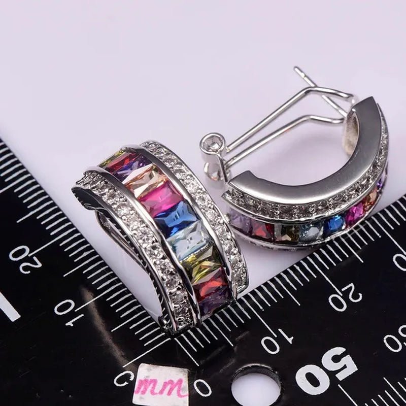 Morganite Pink Sapphire Topaz Garnet Amethyst Ruby Peridot Emerald Aquamarine 925 Sterling Silver Fashion Earrings