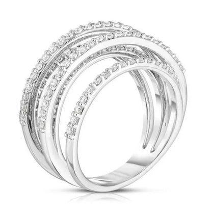 Multilayer Design Cubic Zirconia Stacking Ring Engagement Wedding Ring for Women Jewelry - WORLD TIME VISITS