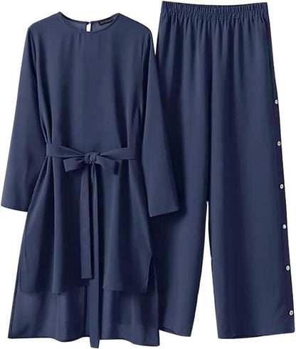 Muslim Clothes for Women Modest Abaya Button down Robe Afghan Loose Pant Dubai Attire Islamic plus Size Boho Caftan - WORLD TIME VISITS