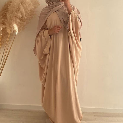 Muslim Dress for Women Pakistani Kaftan Abaya Robe + Hijab Arabic Islamic Prayer Clothes Dubai Outfits