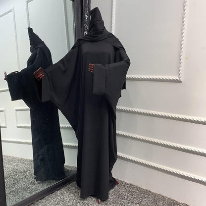 Muslim Dress for Women Pakistani Kaftan Abaya Robe + Hijab Arabic Islamic Prayer Clothes Dubai Outfits