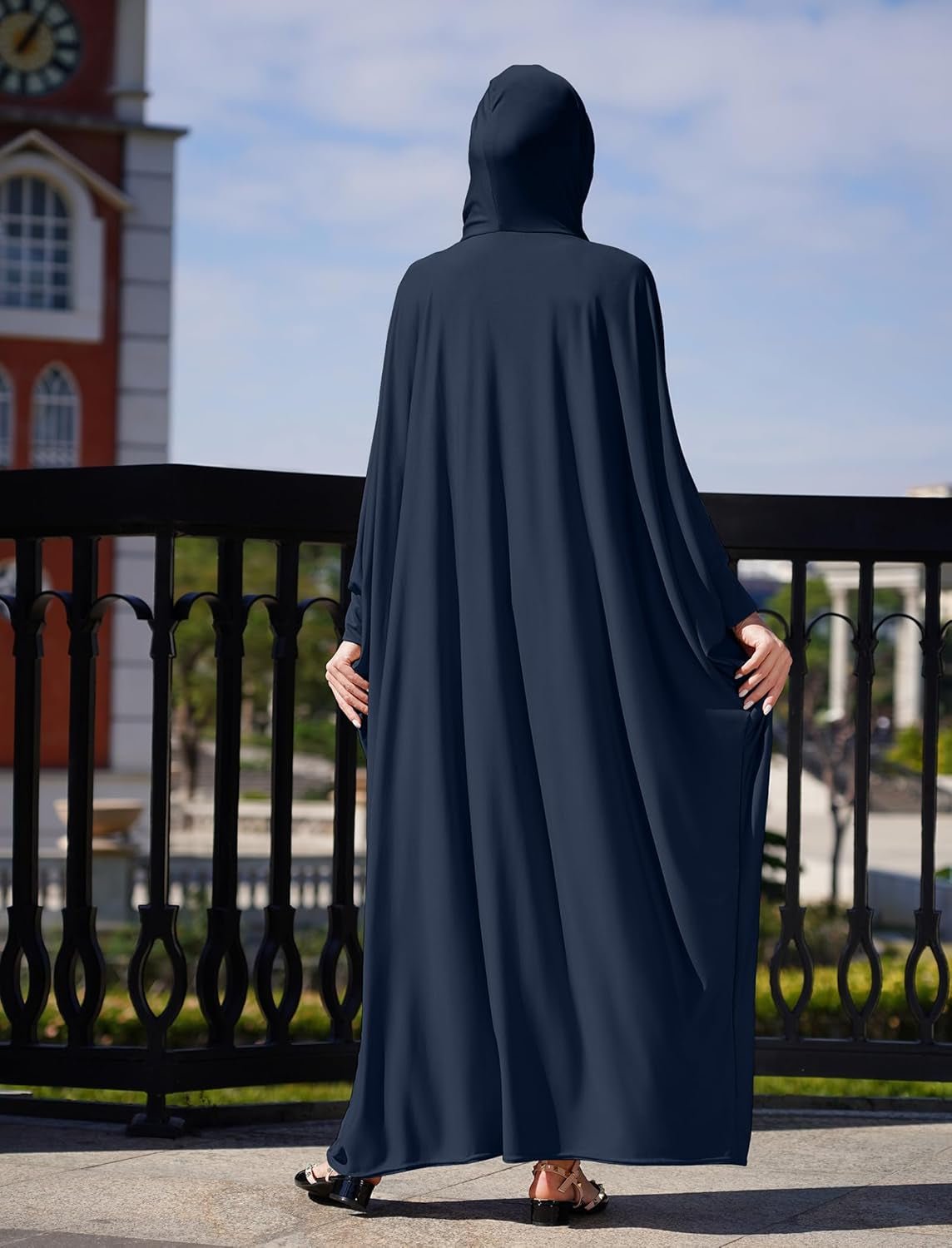 Muslim Dresses for Women One Piece Long Sleeve Islamic Prayer Ramadan Abaya Hooded Hijab Loose Maxi Kaftan Dubai Robe - WORLD TIME VISITS