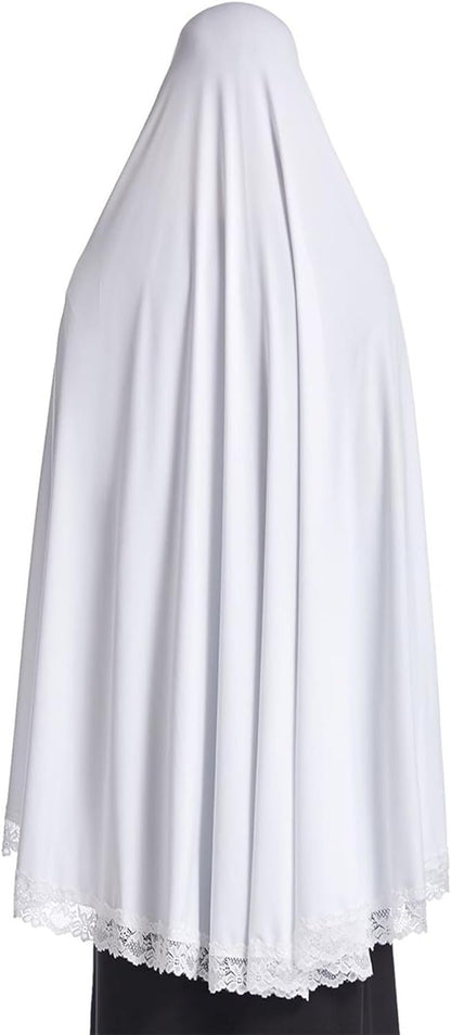 Muslim Hijab for Women Instant Big Hijab Jersey Turbans Khimar Abaya Soft Women Prayer Hijab, 1Pc Lace Hijab Scarf