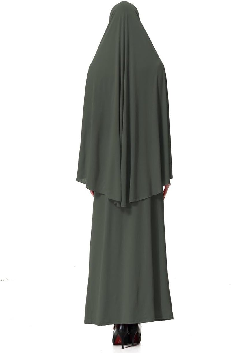 Muslim Islamic Women'S Khimar 2Pcs Sets Soft Distinctive Prayer Dress Hijab Abaya Suit(10 Colors Available)