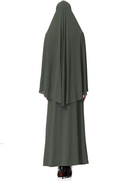 Muslim Islamic Women'S Khimar 2Pcs Sets Soft Distinctive Prayer Dress Hijab Abaya Suit(10 Colors Available)