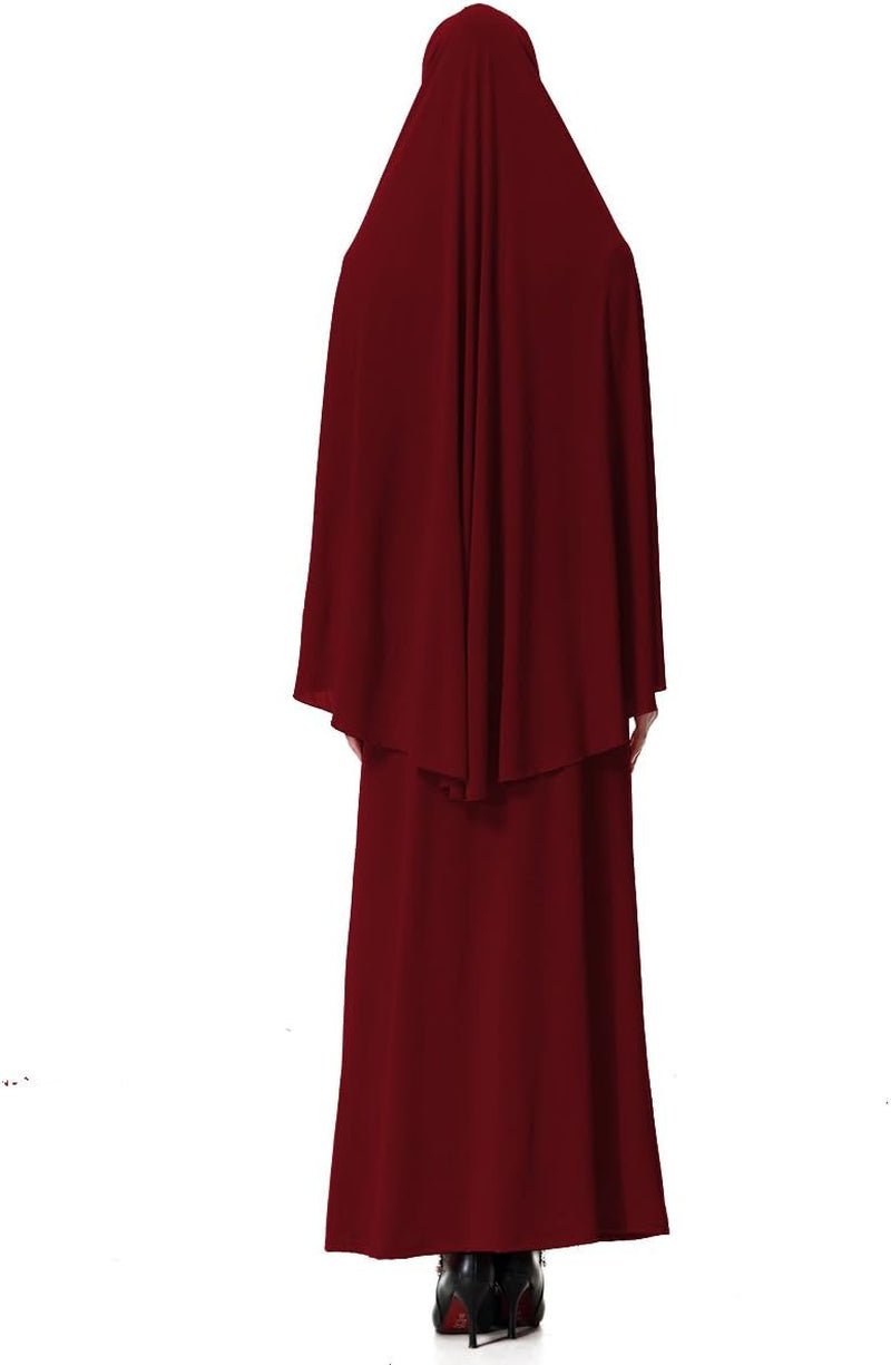 Muslim Islamic Women'S Khimar 2Pcs Sets Soft Distinctive Prayer Dress Hijab Abaya Suit(10 Colors Available)