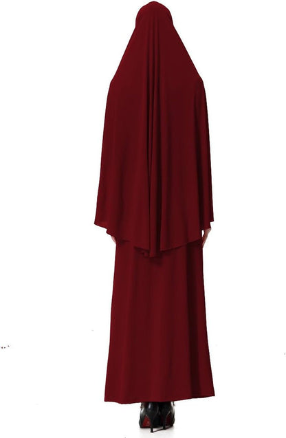 Muslim Islamic Women'S Khimar 2Pcs Sets Soft Distinctive Prayer Dress Hijab Abaya Suit(10 Colors Available)