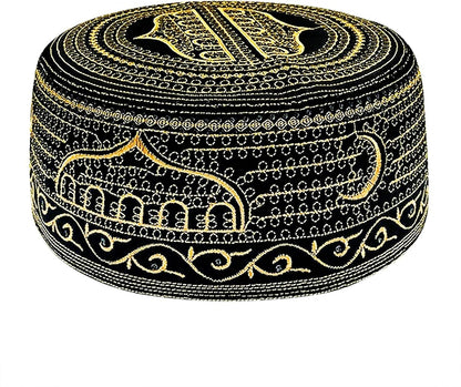 Muslim Prayer Hat for Men Worship Hat Islamic Muslim Prayer Hats Cap Beanie Headwear for Ramadan Eid - WORLD TIME VISITS