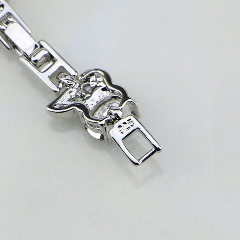 Mystic Rainbow Fire Created Topaz 925 Silver Bracelet Charm for Women