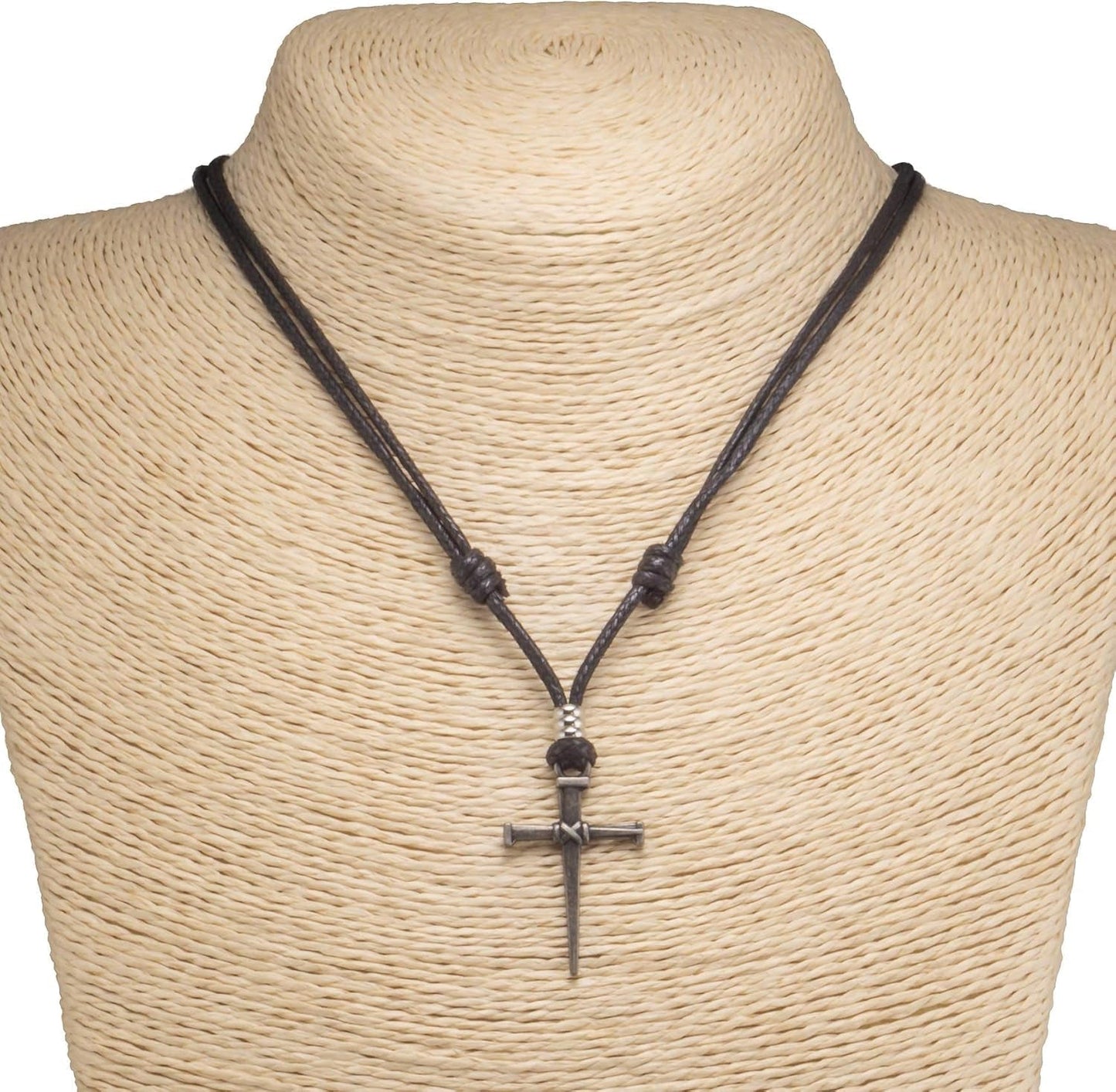 Nail & Cross on Adjustable Cord Necklace