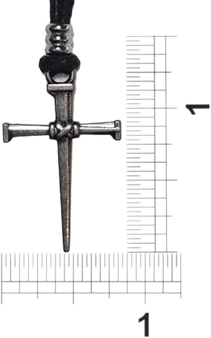 Nail & Cross on Adjustable Cord Necklace