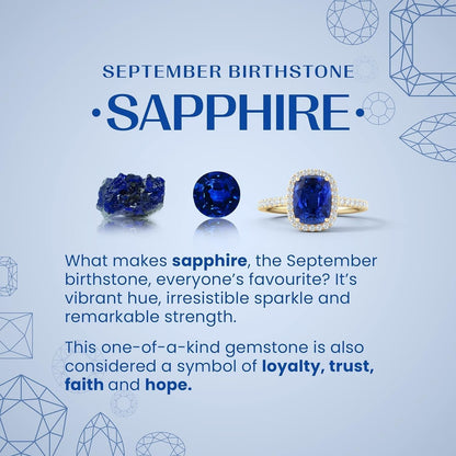 Natural 0.75 Carat Blue Sapphire Teardrop Pendant Necklace for Women, Girls with Diamond in 14K White Gold with 18 Inch Chain | September Birthstone Jewelry Gift
