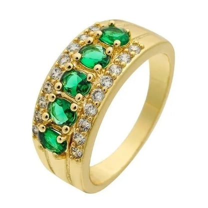 Natural 2.75ct Emerald Diamond 14k Yellow Gold Ring Size6 - 10 - WORLD TIME VISITS