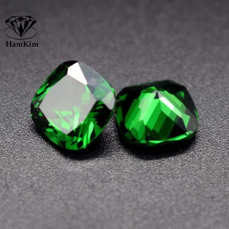 Natural Colombia Emerald Corundum Spinel Square Shapes Jewelry Diy Green Gem AAAAA