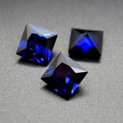 Natural Cutting 3A Blue Tanzania Sapphire Unheated 6x8mm 7x7mm Corundum Spinel Various Shapes Mosaic Jewelry Diy Blue Gem AAA